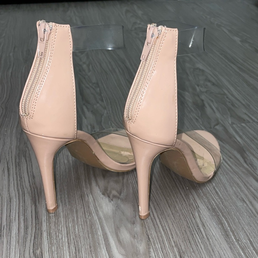 USED - Charolette Russe - Size 6 US - Women Thin Heel Transparent Pink High Heel